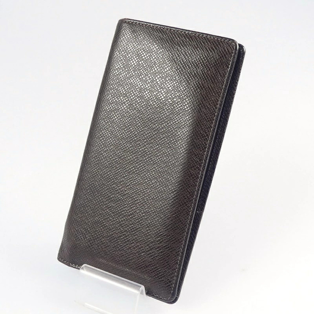 Louis Vuitton Taiga Portefeuille Brazza Bifold Wallet Leather Pink Gray